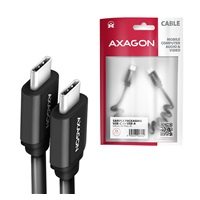 AXAGON BUCM-CM10TB, TWISTER kabel USB-C <-> USB-C, 0.6 m, USB 2.0, PD 60W 3A, ALU, tpe, czarny