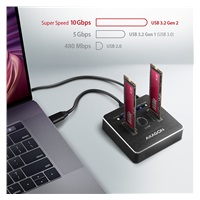 AXAGON ADSA-M2C, USB-C 3.2 Gen 2 - 2x M.2 NVMe SSD CLONE MASTER stacja dokująca