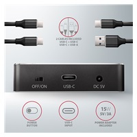 AXAGON ADSA-M2C, USB-C 3.2 Gen 2 - 2x M.2 NVMe SSD CLONE MASTER stacja dokująca