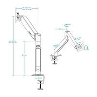 ARCTIC držák na monitor X1-3D, ocel, matná černá