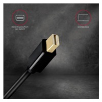 AXAGON RVDM-HI14C2, Mini DisplayPort -> HDMI 1.4 redukce / kabel 1.8 m, 4K/30Hz