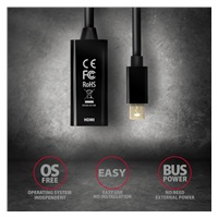 AXAGON RVDM-HI14N, Mini DisplayPort -> HDMI 1.4 redukce / adaptér, 4K/30Hz