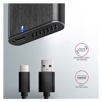 AXAGON EEM2-SBC, USB-C 3.2 Gen 2 - M.2 SATA SSD metalowy RAW box, bezśrubowy