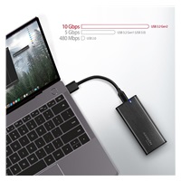 AXAGON EEM2-SBC, USB-C 3.2 Gen 2 - M.2 SATA SSD metalowy RAW box, bezśrubowy