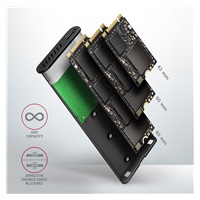 AXAGON EEM2-SBC, USB-C 3.2 Gen 2 - M.2 SATA SSD metalowy RAW box, bezśrubowy