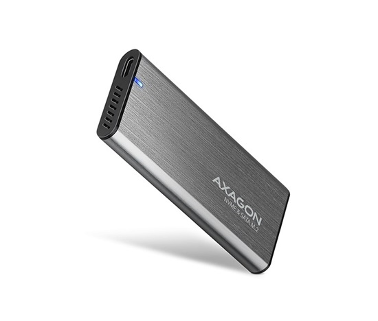 AXAGON EEM2-SG2, USB-C 3.2 Gen 2 - M.2 NVMe & SATA SSD metalowy RAW box, bezśrubowy