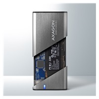 AXAGON EEM2-SG2, USB-C 3.2 Gen 2 - M.2 NVMe & SATA SSD metalowy RAW box, bezśrubowy, srebrny