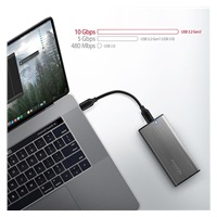 AXAGON EEM2-SG2, USB-C 3.2 Gen 2 - M.2 NVMe & SATA SSD metalowy RAW box, bezśrubowy, srebrny