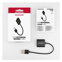 AXAGON ADA-12, USB 2.0 - zewnętrzna karta dźwiękowa, 48kHz/16-bit stereo, metal, kabel USB-A 15 cm