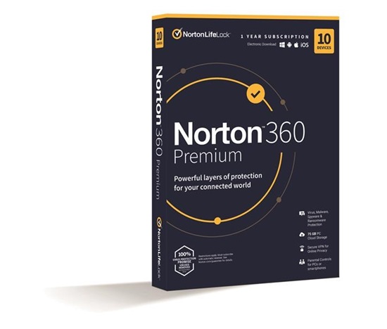 NORTON 360 FOR GAMERS 50GB CZ 1 uzivatel pro 3 zarizeni  na 1 rok BOX