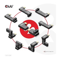 Club3D set adapterů USB-C Gen2 angled adapter set of 2, 4K120Hz, 240W, (M/F)