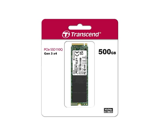 TRANSCEND SSD 110Q 500GB, M.2 2280, PCIe Gen3x4, NVMe, M-Key, QLC, DRAM-less