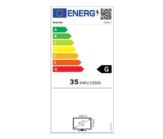 Philips MT VA LED 345B1C/00 - VA panel, 3440x1440, 2xHDMI, DP, USB, repro, nast vyska, zakriven, posk obal
