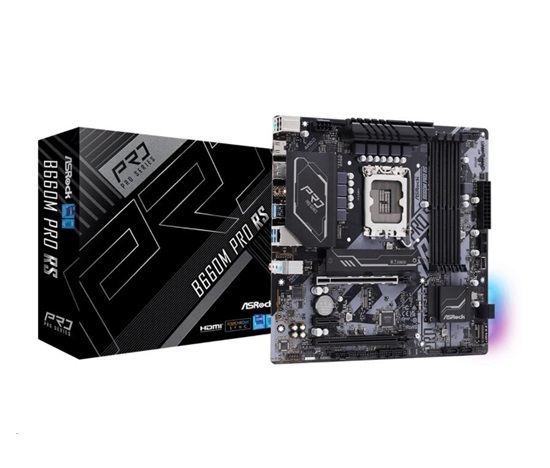 ASRock MB Sc LGA1700 B660M PRO RS, Intel B660, 4xDDR4, 1xDP, 1xHDMI, mATX