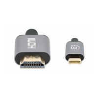 Manhattan kabel USB-C na HDMI, USB-C Male na HDMI Male, 2m, černá