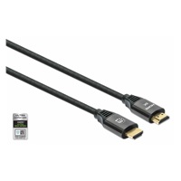Manhattan kabel HDMI s Ethernetem, HDMI Male na Male, 2m, černá
