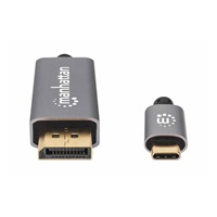 Manhattan kabel USB-C na DisplayPort 1.4, USB-C Male na DisplayPort Male, 2m, černá