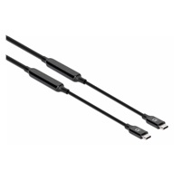 MANHATTAN Kabel USB-C Male to Male, USB 3.2 Gen 2 Type-C Active Device Cable, 3m, pozlacené koncovky, černá