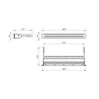 19" modulární stíněný patch panel LEXI-Net 24port, černý, výsuvný