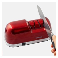 Orava elektrický brousek nožů, dvoustupňový ostřící systém, diamantové brusné kotouče, červený