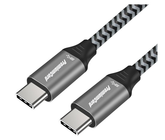 PREMIUMCORD Kabel USB 3.2 Gen 1 USB-C (M/M), bavlněný oplet, 1,5m