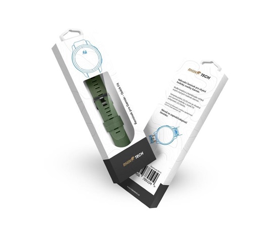 RhinoTech řemínek pro Garmin QuickFit sportovní silikonový 26mm tmavě zelený