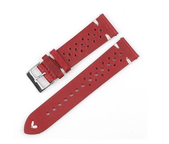 RhinoTech univerzální řemínek Genuine Leather Quick Release 18mm, červená