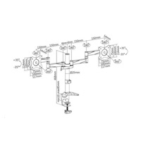 Polohovatelný stolní držák na 2 monitory Fiber Mounts M71C4