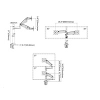 Kancelářský držák 2 monitorů Fiber Mounts H180B