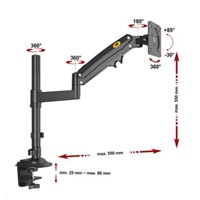 Profesionální stolní držák na monitor Fiber Mounts H100B