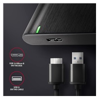 AXAGON EE25-A6M, USB 3.2 Gen 1 - SATA 6G 2.5", metalowa obudowa RAW, bezśrubowa