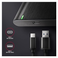 AXAGON EE25-A6C, USB-C 3.2 Gen 1 - SATA 6G 2.5", metalowa obudowa RAW, bezśrubowa