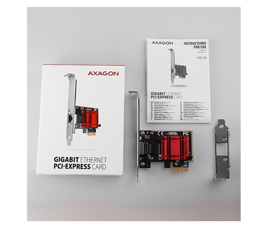 AXAGON PCEE-GIX, karta sieciowa PCIe - 1x Gigabit Ethernet port (RJ-45), Intel i210AT, PXE, LP