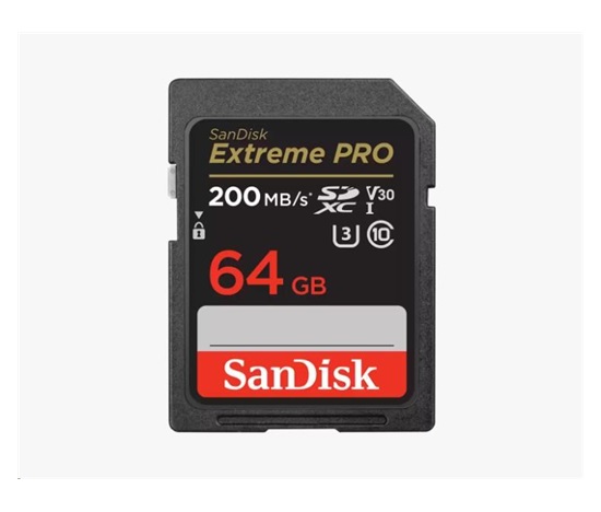 SanDisk SDXC karta 64GB Extreme PRO (200 MB/s Class 10, UHS-I U3 V30)