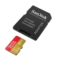 SanDisk micro SDXC karta 64GB Extreme (170 MB/s Class 10, UHS-I U3 V30) + adaptér