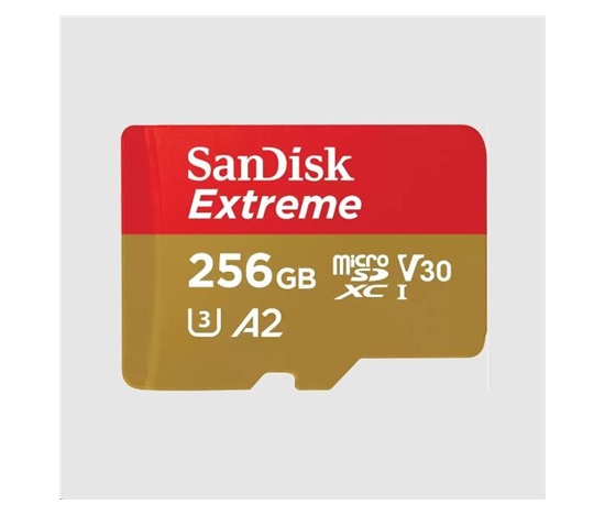 SanDisk micro SDXC karta 256GB Extreme (190 MB/s Class 10, UHS-I U3 V30) + adaptér