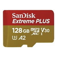 SanDisk micro SDXC karta 128GB Extreme PLUS (200 MB/s Class 10, UHS-I U3 V30) + adaptér