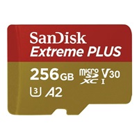 SanDisk micro SDXC karta 256GB Extreme PLUS (200 MB/s Class 10, UHS-I U3 V30) + adaptér