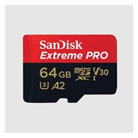 SanDisk micro SDXC karta 64GB Extreme PRO (200 MB/s Class 10, UHS-I U3 V30) + adaptér