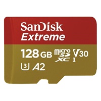 SanDisk micro SDXC karta 128GB Extreme Action Cams and Drones (190 MB/s Class 10, UHS-I U3 V30) + adaptér