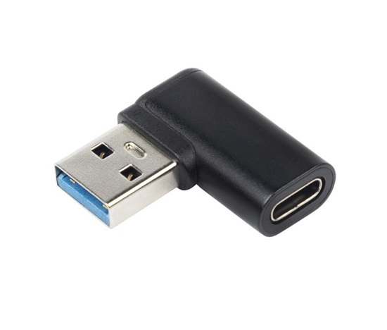 PremiumCord USB redukce USB-C  - USB3.0 typ A  (F/M), zahnutá 90°