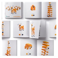 PIXIO Orange Animals magnetická stavebnice