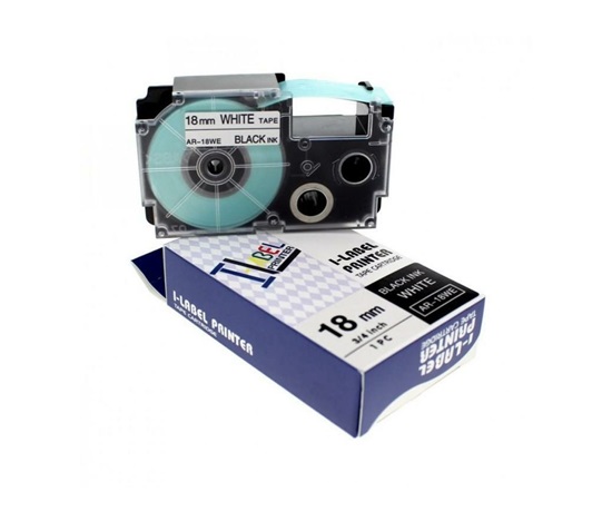 Xerox kompatibilní páska s Casio XR-18WE1, 18mm x 8m, černý tisk / bílý podklad - ALLPRINT