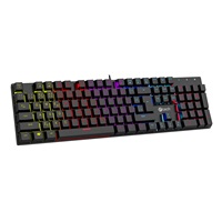 C-TECH mechanická klávesnice Morpheus, casual gaming, CZ/SK, červené spínače, RGB podsvícení, USB