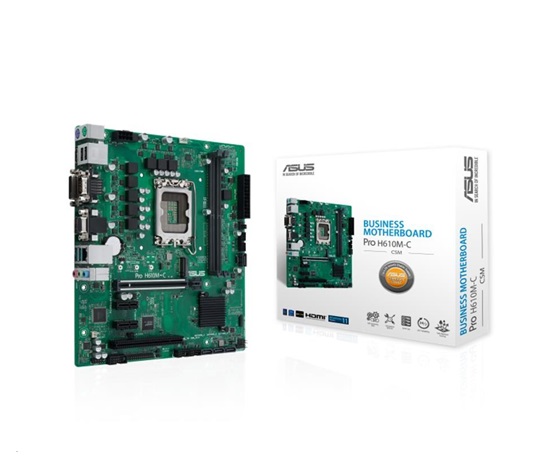 ASUS MB Sc LGA1700 PRO H610M-C-CSM, Intel H610, 2xDDR5, 1xDP, 1xHDMI, 1xDVI, 1xVGA, mATX