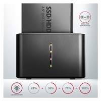AXAGON ADSA-D25, USB 3.2 Gen 1 - 2x SATA 6G 2.5" SSD/HDD CLONE MINI stacja dokująca