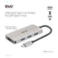 Club3D hub USB-C Gen2 na 10Gbps 4x USB Type-A Hub