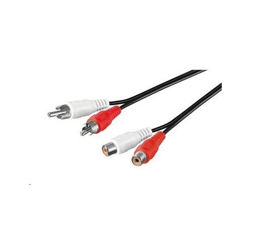 PREMIUMCORD Kabel prodlužovací audio 2x Cinch - 2x Cinch (RCA, M/F) 15m