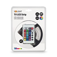 Solight LED světelný pás, RGB, 3m, sada s 12V adaptérem a dálk. ovladačem, 7,2W/m, IP20