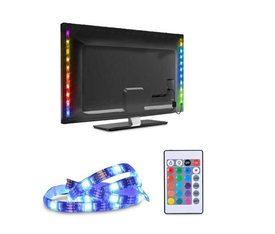 Solight LED RGB pásek pro TV, 2x 50cm, USB, vypínač, dálkový ovladač